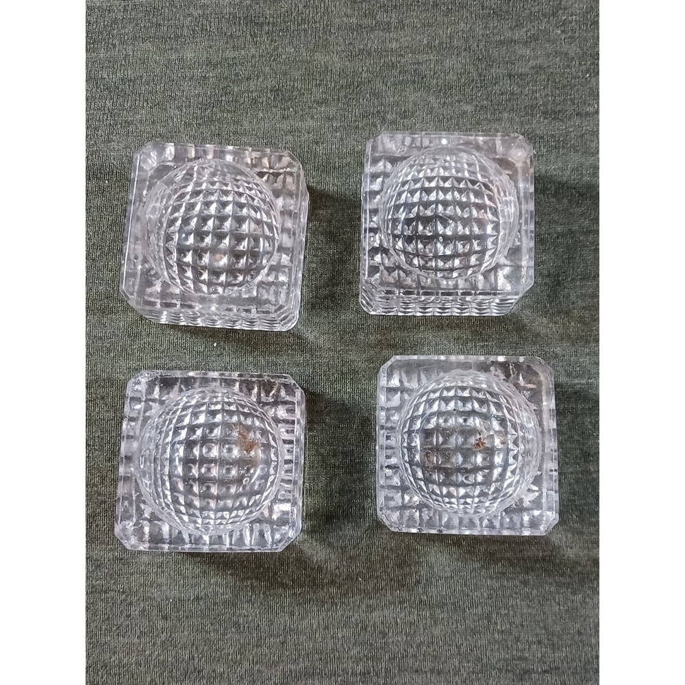 Vintage Glass Open Salt‎ Cellars Individual Salt Dip Dishes 1.5" Set of 4